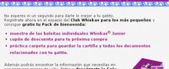 Whiskas otorga gratis su “pack de bienvenida Whiskas”
